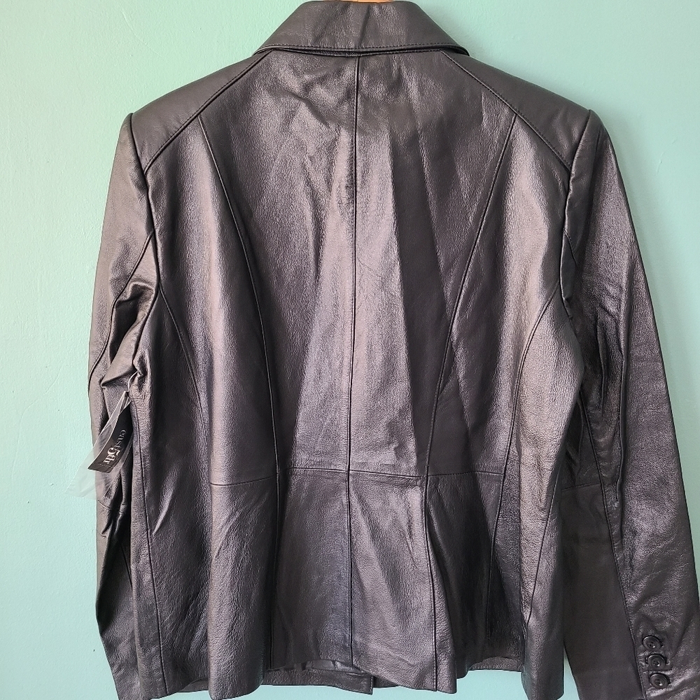 East 5th Leather Black Leather Jacket Size Large NWT - Picture 6 of 9